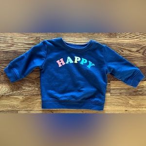 Jumping Beans HAPPY Crewneck Pullover Sweatshirt Unisex Gender Neutral Baby 3M